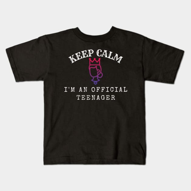 Keep Calm I Am An Official Teenager (Lavender) Kids T-Shirt by thcreations1